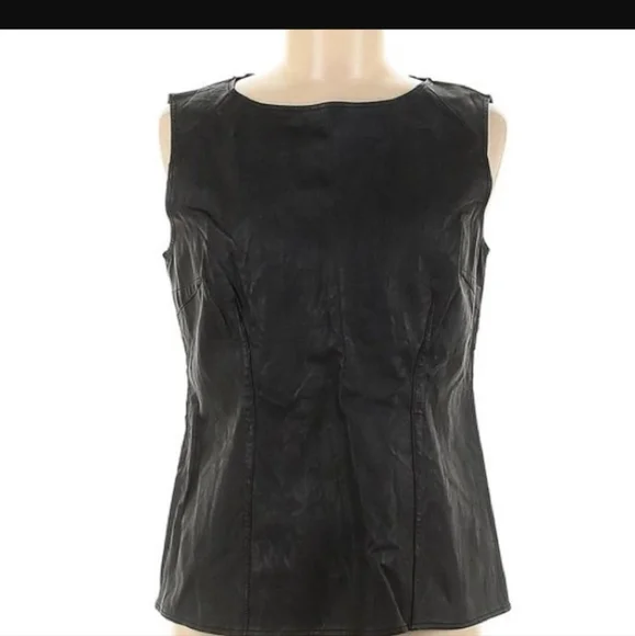 CAbi Faux Leather Sleeveless Top - Picture 4 of 7
